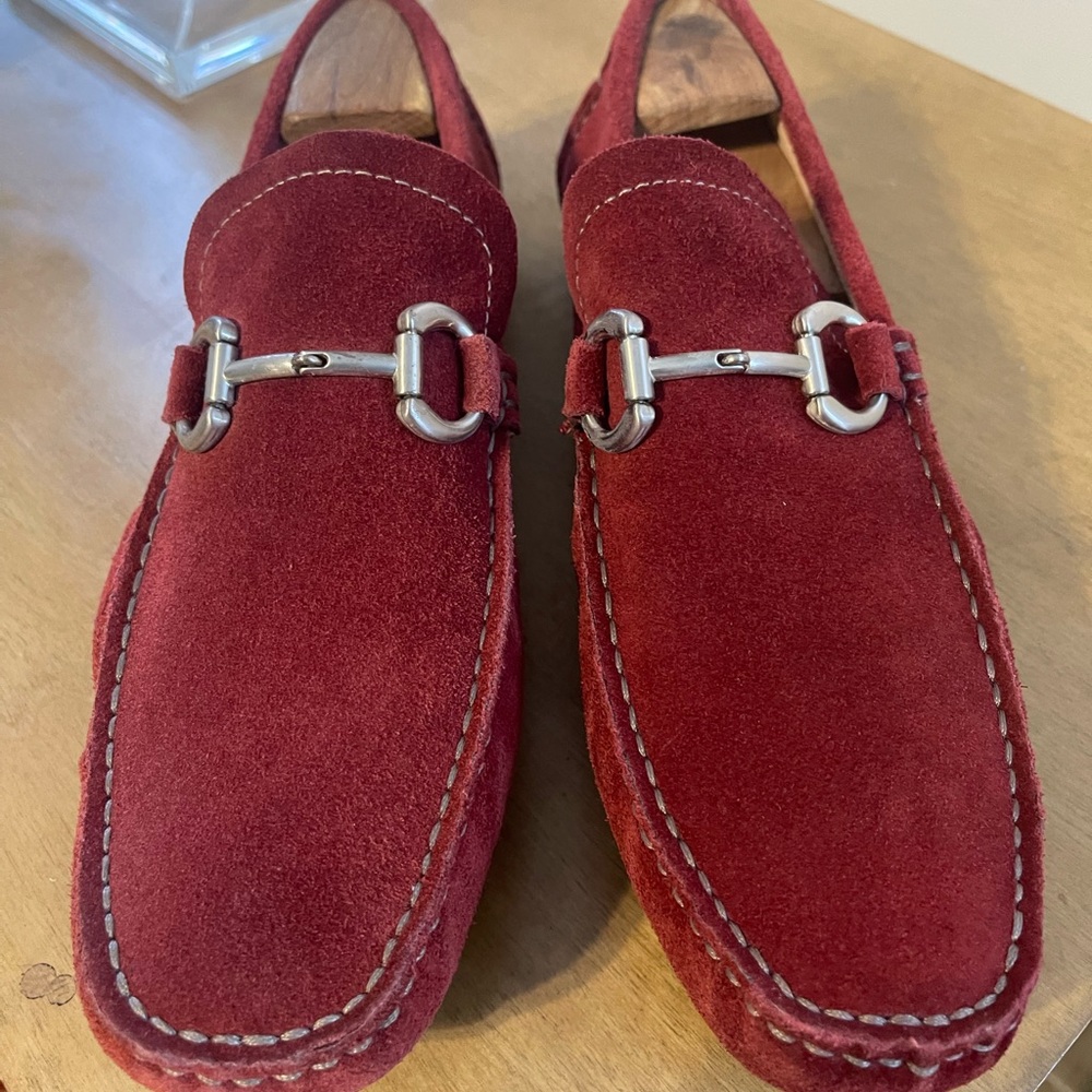 Florsheim Imperial men’s Red Suede Loaders with horsebit buckle sz 10.5